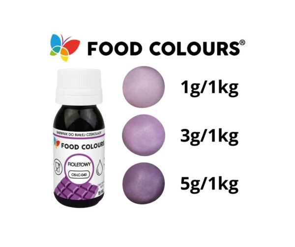 Barwnik do czekolady/mas tłustych FIOLETOWY 18ml - obrazek 2