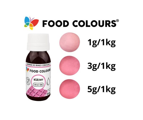 Barwnik do czekolady/mas tłustych RÓŻOWY 18ml - obrazek 2