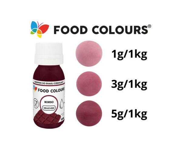 Barwnik do czekolady/mas tłustych BORDOWY 18 ml - obrazek 2