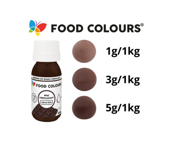 Barwnik do czekolady/mas tłustych BRĄZ CZEKOLADOWY 18 ml - obrazek 2