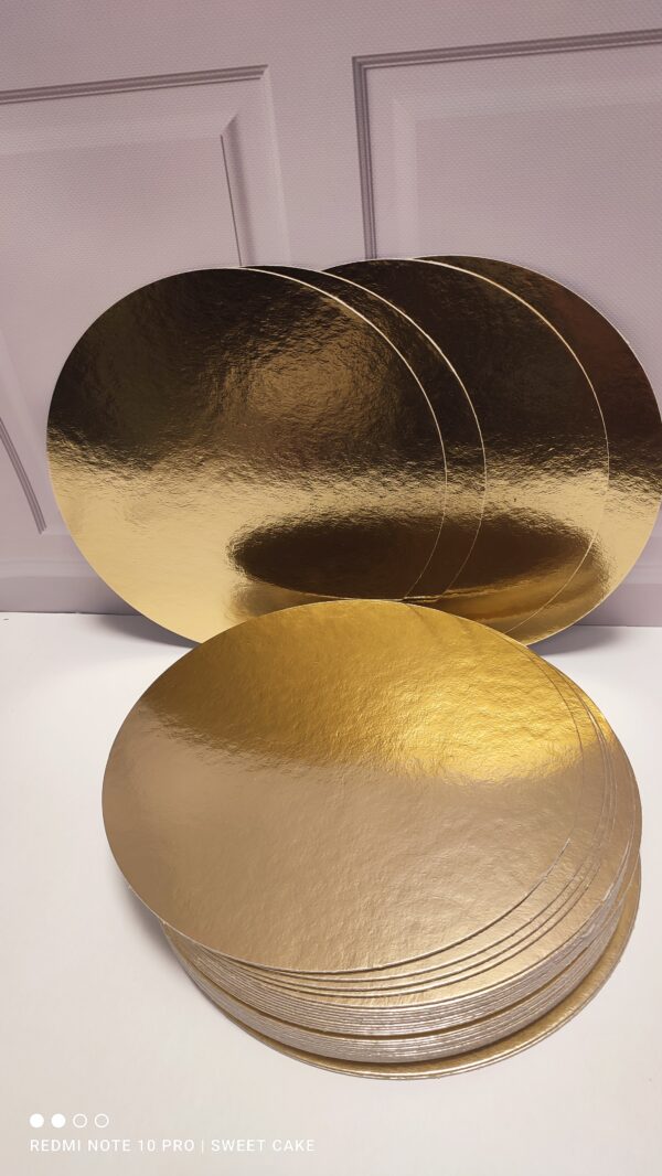 Podkład pod ciasto 22 cm cienkie ZŁOTE grubość 1mm - obrazek 6