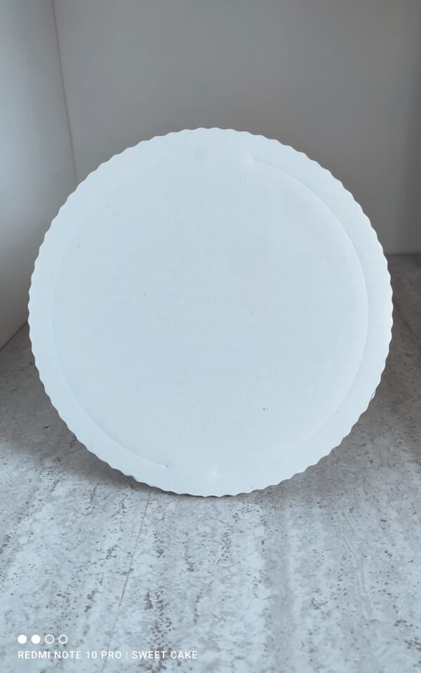 Tacka okrągła z tektury do tortów/ciast - perłowa 30 cm - obrazek 2