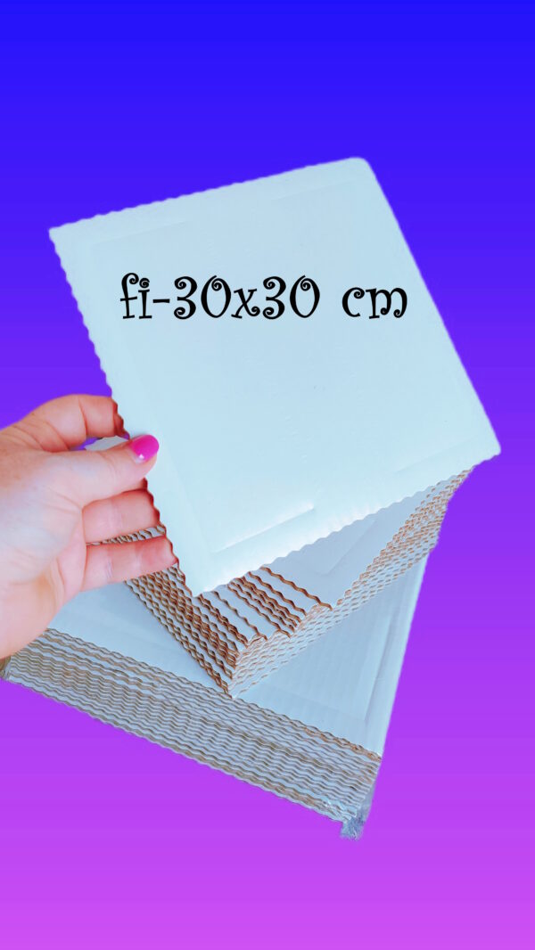 Podkład/Tacka Prostokątna z tektury - perłowa 30x30 cm pod tort