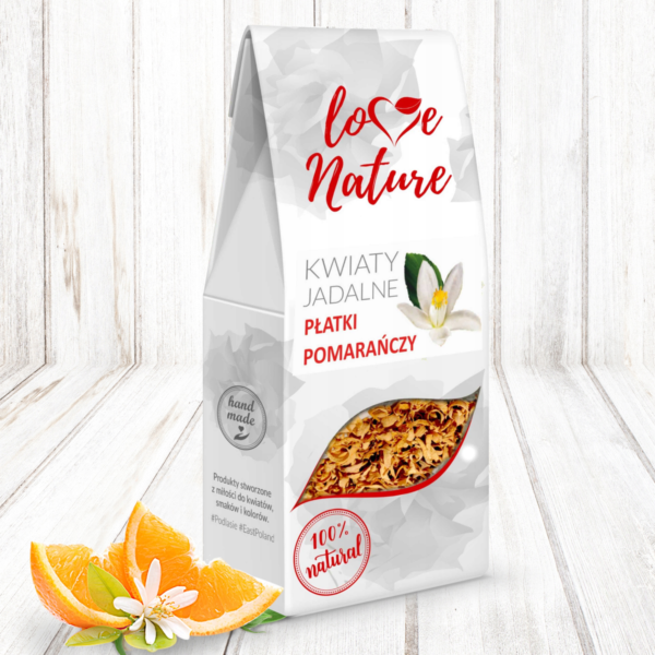 Kwiaty jadalne - Love Nature pomarancza płatki 20g