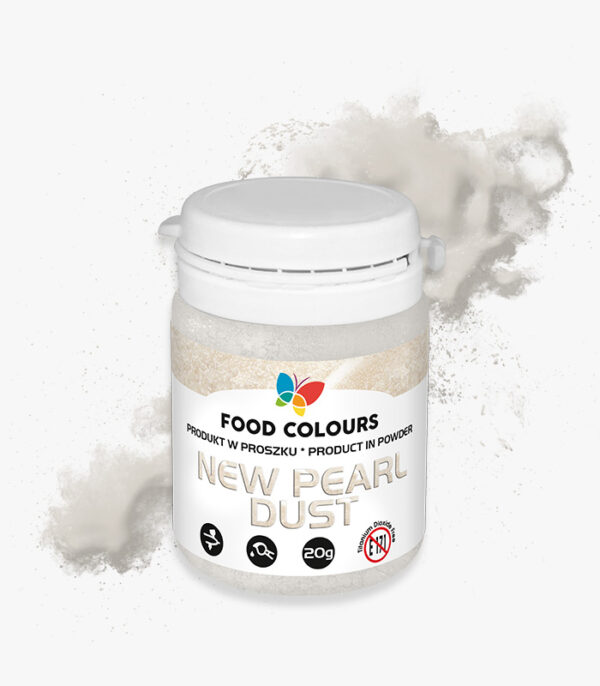 Brokat spożywczy biały perłowy New Pearl Dust 20g