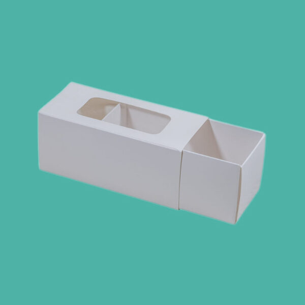 Pudełka do makaroników BIAŁE Z OKNEM 10x4.5x4.5cm