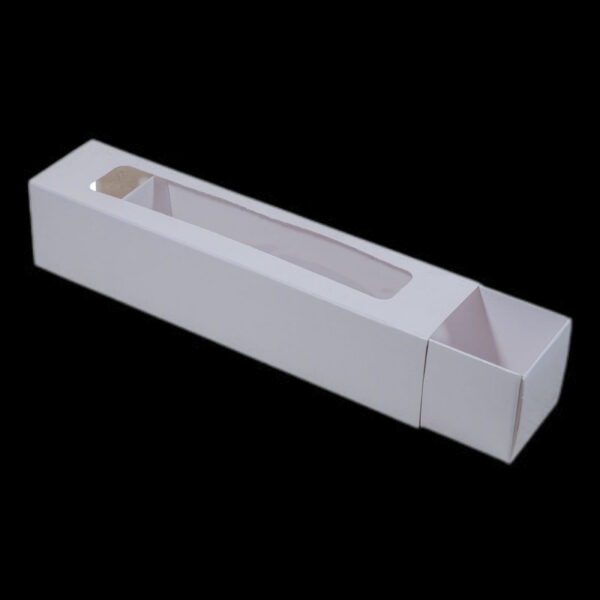 Pudełka do makaroników BIAŁE Z OKNEM 20x4.5x4.5cm