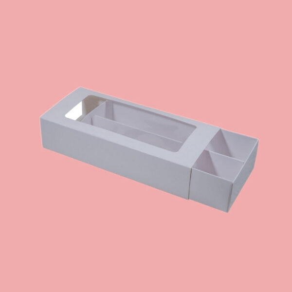 Pudełka do makaroników BIAŁE Z OKNEM 20x9x4.5 cm