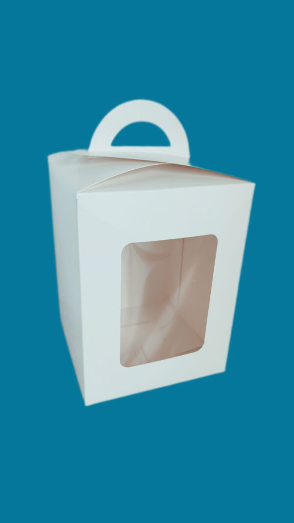 OPAKOWANIE PREZENTOWE WYSOKIE Z OKNEM 14X14X18 cm