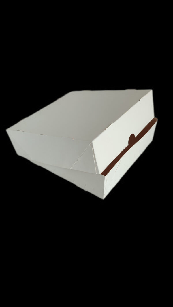Pudełko na faworki/pierniki Białe z wieczkiem 19x19x5 cm - obrazek 2