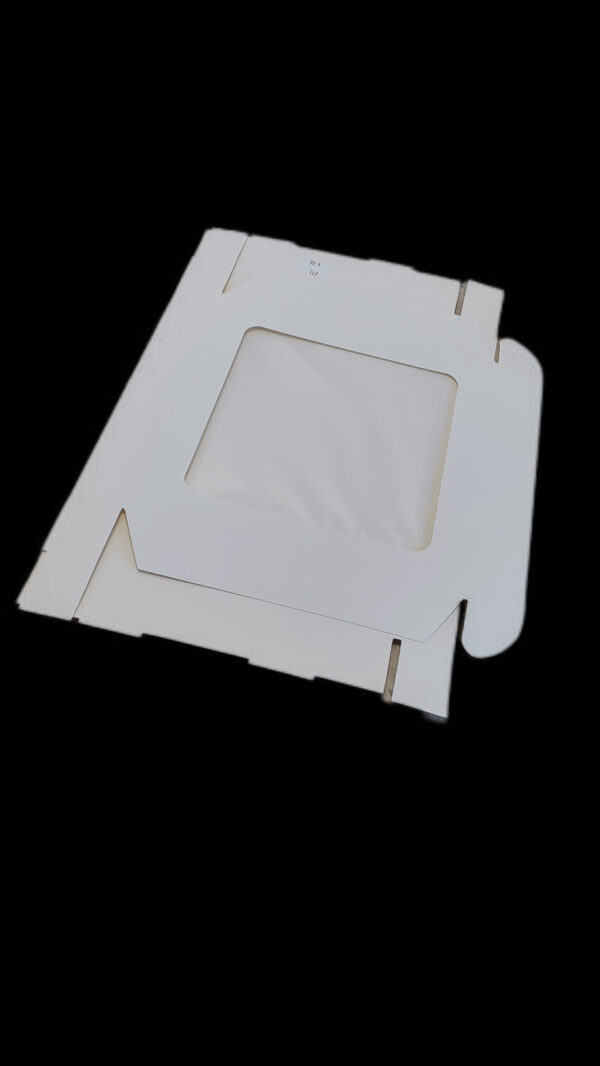 Klejone Pudełko białe z dużym oknem 20x20x3 cm - obrazek 2