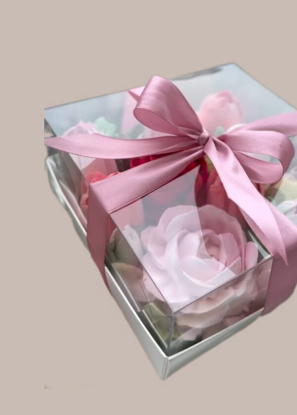 Przezroczyste białe pudełko na tort/zefir 17x17x7,5