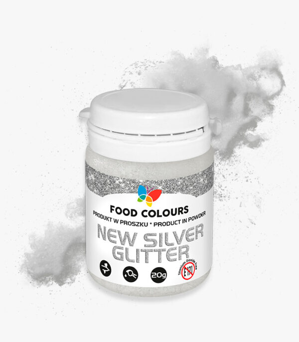 Brokat spożywczy Srebny New Silver Glitter 20g