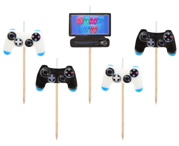 Świeczki na tort GAME ONE zestaw 5 szt