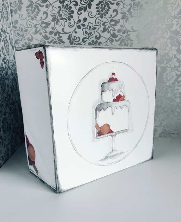 Pudełko klejone na tort "Patyna" 25x25 H12
