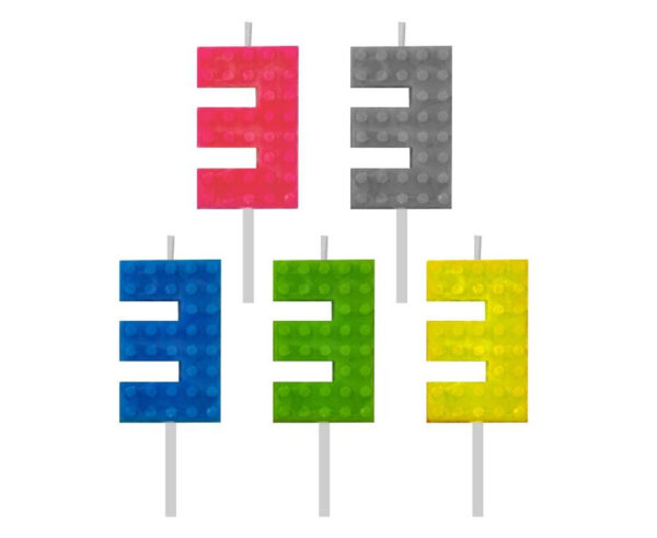 Świeczki literka klocki "3" - obrazek 3