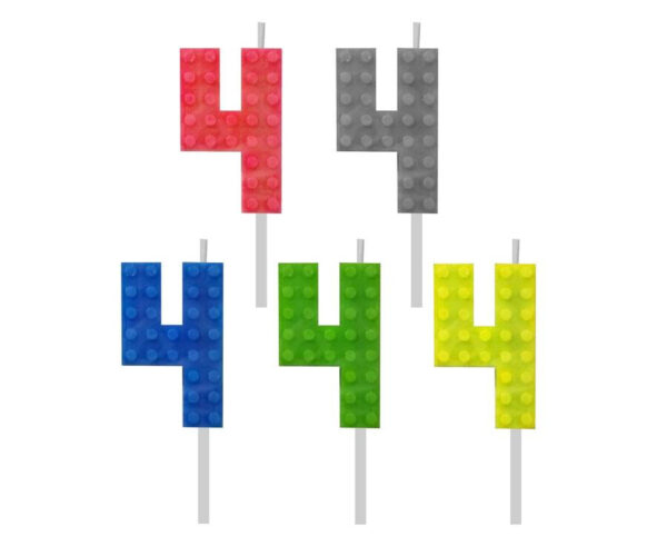 Świeczki literka klocki "4" - obrazek 4