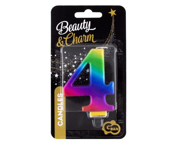 Świeczka  cyferka 4, Galaxy, 8cm - obrazek 2