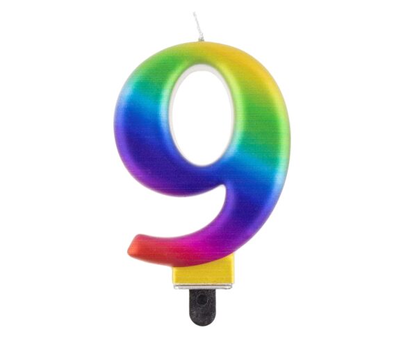 Świeczka  cyferka 9, Galaxy, 8 cm - obrazek 4