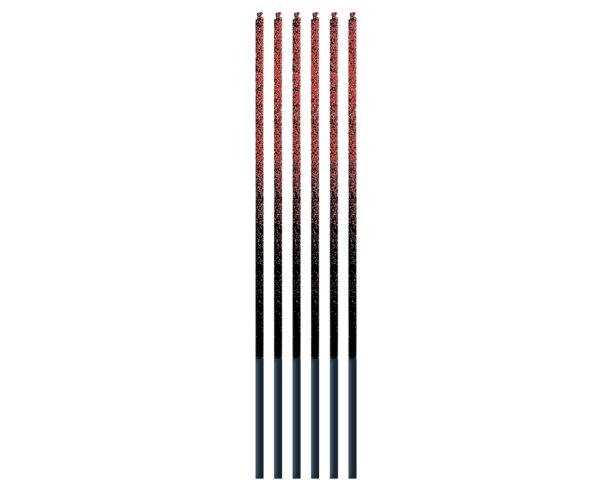 Świeczki B&C Ombre, czerwony brokat, 3x3x170mm, 6 szt. - obrazek 2