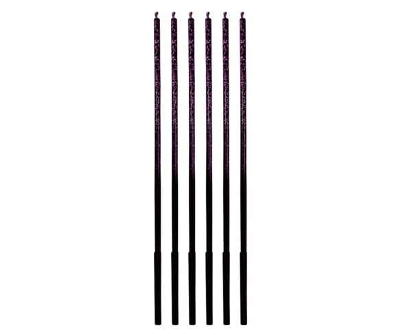 Świeczki B&C Ombre, fioletowy brokat, 6 szt. - obrazek 3