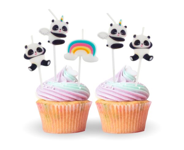 Świeczki na tort pikery PANDY zestaw 5 szt