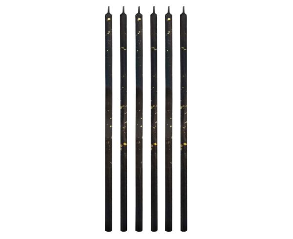 Świeczki urodzinowe Milenium czarne wys. 16.5 cm, 6 szt.
