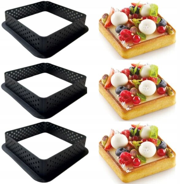 Zestaw/Rant perforowany do tarty 8 cm 6 sztuk