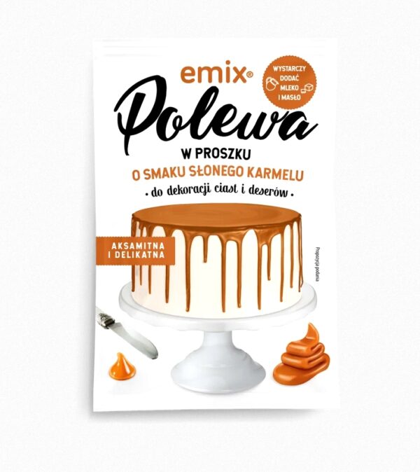 Polewa w proszku o smaku słonego karmelu 75g Emix
