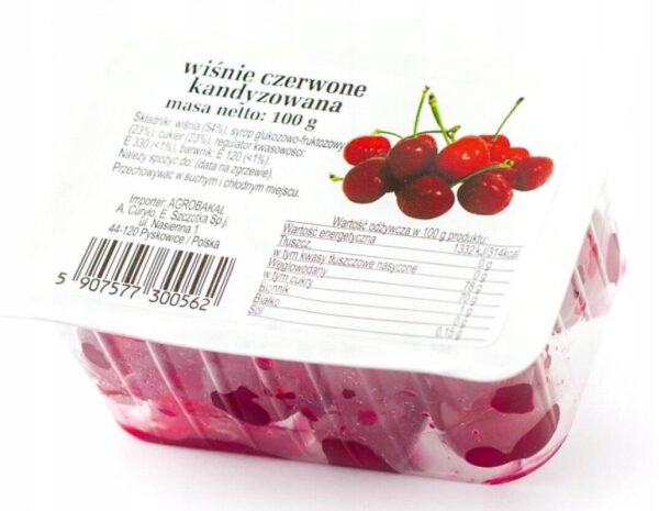 Wiśnie czerwone kandyzowane 100g Targroch