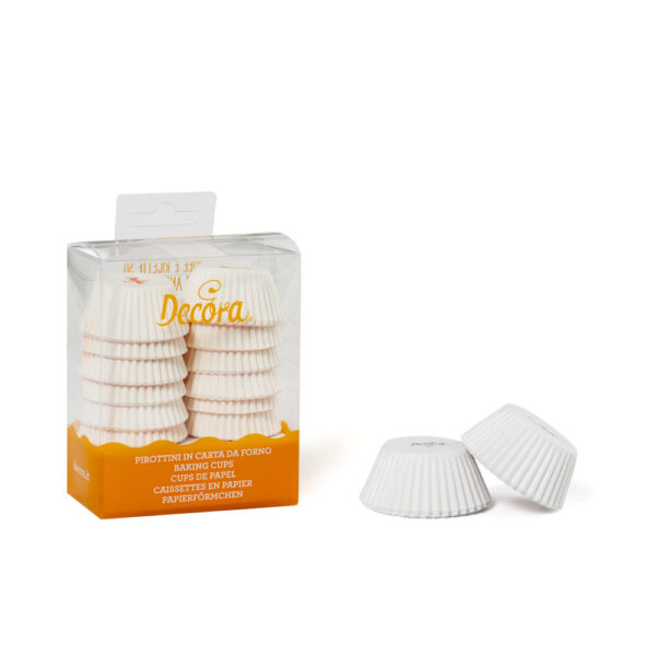 Małe Papilotki do muffinek Decora Białe 200 szt - obrazek 2