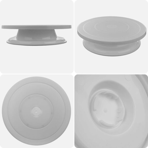 Patera obrotowa na tort 28cm z silikonowym  brzegiem - obrazek 3