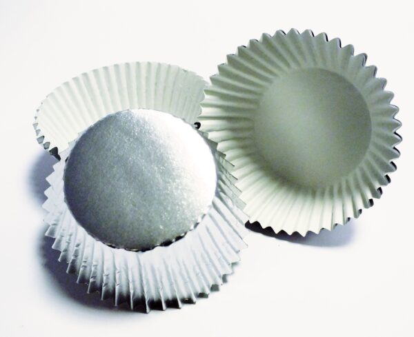 Metaliczne MINI papilotki 35mm SREBRNE 45szt PME - obrazek 4
