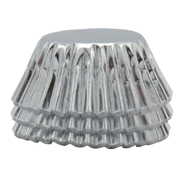 Metaliczne MINI papilotki 35mm SREBRNE 45szt PME - obrazek 6