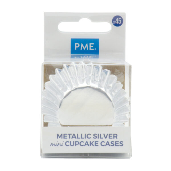 Metaliczne MINI papilotki 35mm SREBRNE 45szt PME - obrazek 5