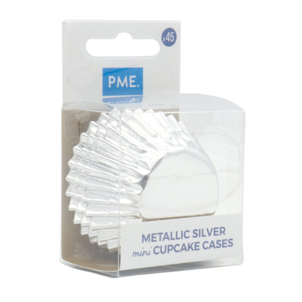 Metaliczne MINI papilotki 35mm SREBRNE 45szt PME