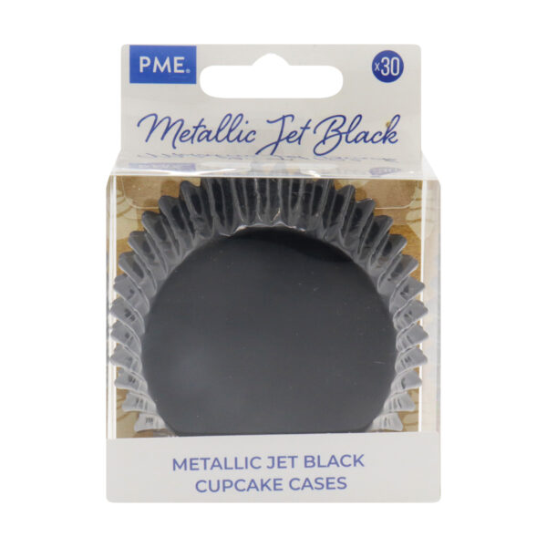 Papilotki metaliczne do muffinek Czarne PME 30szt