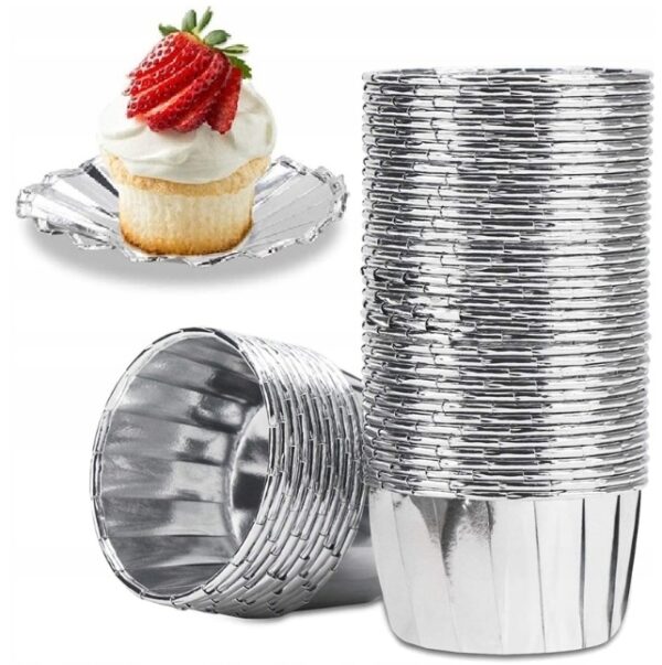 Foremki do muffinek/babeczek srebrne 50szt