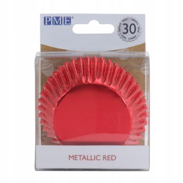 Papilotki metaliczne do muffinek Czerwone PME 30szt