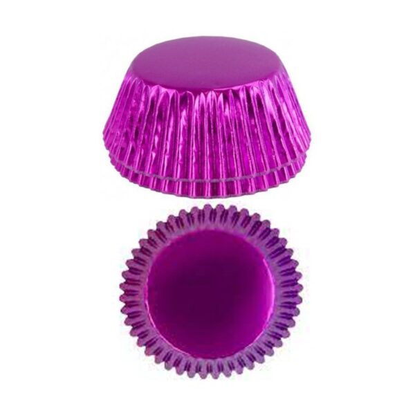 Papilotki metaliczne do muffinek Fioletowe PME 30 szt - obrazek 2