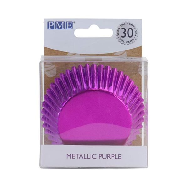 Papilotki metaliczne do muffinek Fioletowe PME 30 szt