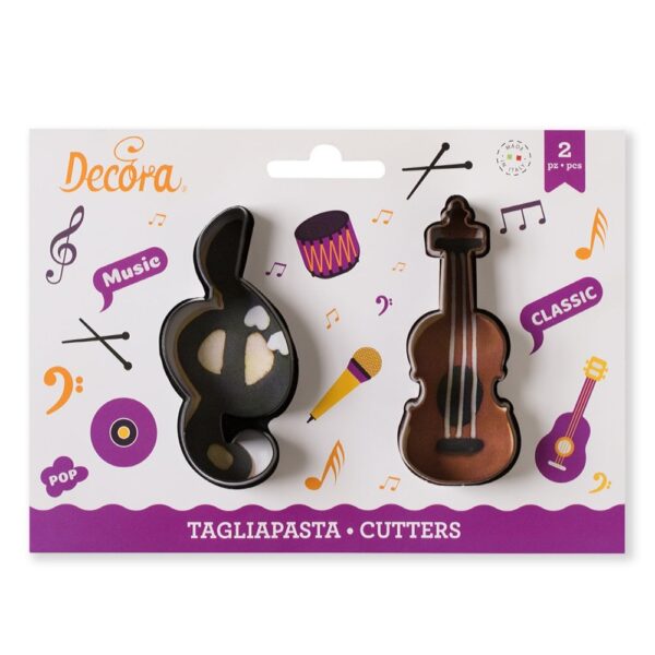 Wykrawacze "Gitara klucz wiolinowy",Decora, 2 szt