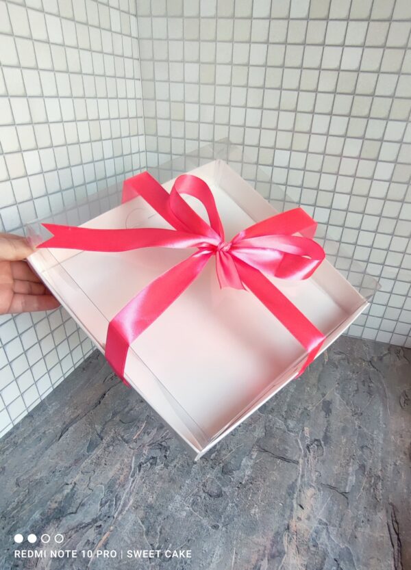 Opakowanie przezroczyste party box 25x25x7 perłowe - obrazek 5