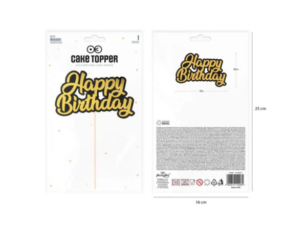 TOPPER  PAPIEROWY  HAPPY BIRTHAY - obrazek 3