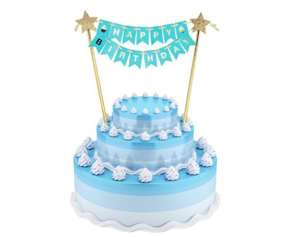 Dekoracja papierowa na tort Happy Birthday