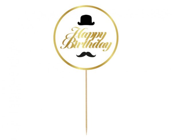 Dekoracja papierowa na tort, Party - Happy Birthday - obrazek 2