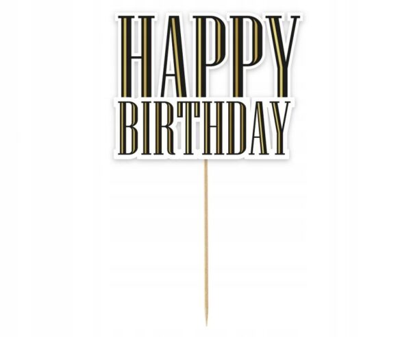 Dekoracja papierowa na tort, Party - Happy Birthday, - obrazek 2
