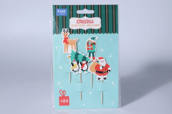 Ozdoby na Babeczki papierowe "SANTA" na patyku - obrazek 3