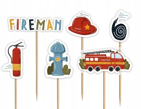 TOPERY PAPIEROWE pikery fireman 6szt - obrazek 2