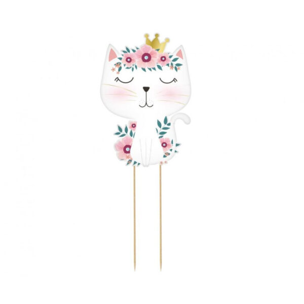 Topper papierowy Dekoracja na tort Kotek, 26x10cm - obrazek 3
